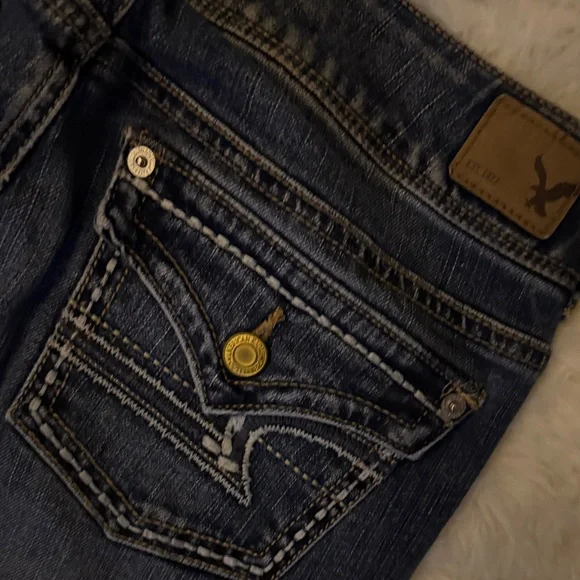 American Eagle Outfitters Dark Blue Straight Leg Jeans - Picture 5 of 6